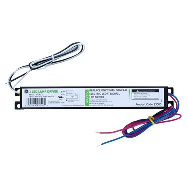 GE Lighting LED7T8/DR/1L LED Driver, 9-1/2 in. L, 120/277VAC, 7W Lighting, Black