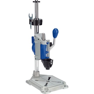 Dremel Drill Press Rotary Tool Workstation Stand with Wrench - Mini Portable Press &amp; Tool Holder - 2 Inch Depth- Ideal for Drilling Perpendicular and Angled Holes - 220-01