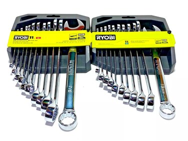 RYOBI 22 PC. SAE &amp; Metric Combination Wrench Set