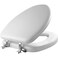 Mayfair Padded Toilet Seat with Chrome Hinges, Soft Vinyl over Wood Core Seat, Elongated, White