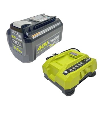 RYOBI 40V 7.5 Ah High Capacity Battery and Charger Starter Kit, OP40753-06VNM