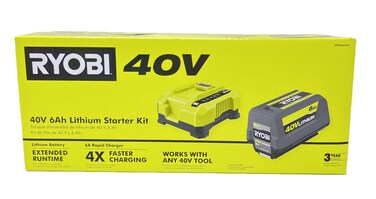 RYOBI 40V Lithium-Ion 6.0 Ah High Capacity Battery and Rapid Charger Kit (Bulk Packaged)
