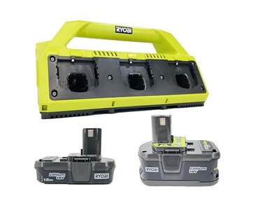 Ryobi 18-Volt ONE+ SuperCharger and 2 Lithium-Ion Batteries Kit