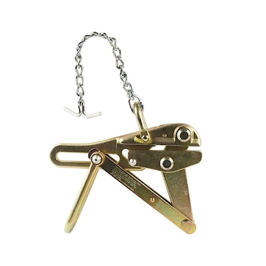 Klein Tools 16845CAT Wire Grip, Made in USA, Chicago Grip for Coasted Guy Strand and EHS Cable with Chain, Toggle and Shackle, 5-Inch Jaw