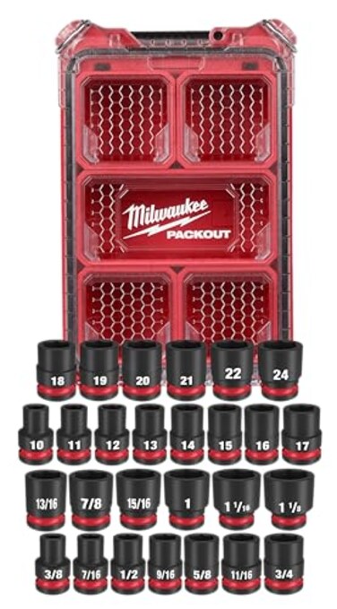 Milwaukee Socket Set MET &amp; SAE IMP 1/2IN 49-66-6804