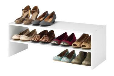 Whitmor Stackable 31" Extra Wide 2-Shelf Storage Organizer, White