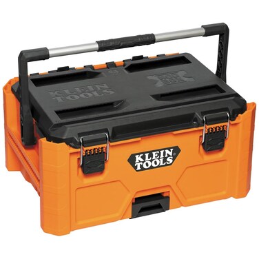 Klein Tools 54803MB MODbox Medium, Heavy Duty Tool Box, Deep Box Tool Box Organizer, Includes Removable Tray, Heavy Duty, Water and Debris Resistant, Stackable Tool Box Module
