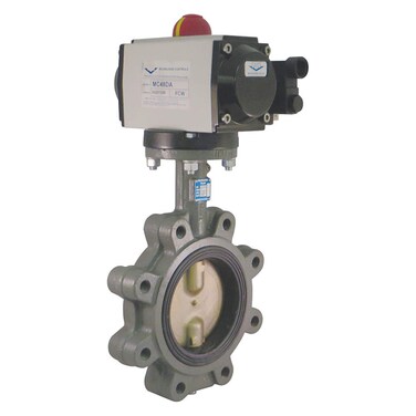 Butterfly Valve, Dbl Acting, Cast Iron, 4In
