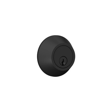 Lock Scout Deadbolt with Round Trim, Keyed 1 Side, Matte Black Finish