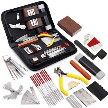 MIFOGE 45Pcs Guitar Repairing Maintenance Tool Kit with Carry Bag Large Care Set of Tools For Acoustic Guitar Electric guitar Ukulele Bass Banjo,Perfect Gift for Music or String Instrument Enthusiast