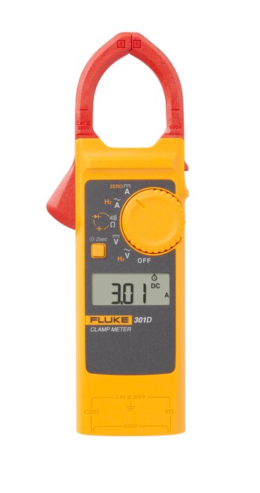 Fluke-301D/ESP, 600A AC/DC Clamp Meter with Slim Body and Thin Jaw Arm