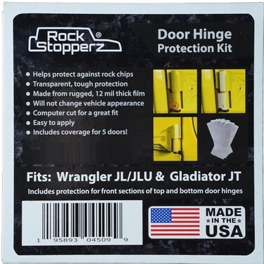 Rock Stopperz Door Hinge Protection Kit - Compatible with Jeep Wrangler JL/JLU/Gladiator - 2 or 4 Door (2019 - Current. Coverage for 5 Doors Total)