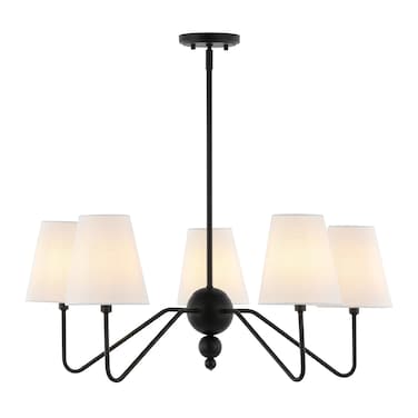 JONATHAN Y JYL7912A Skylar 32" 5-Light Classic Minimalist Iron Inverted Gourd LED Chandelier, Black for Kitchen, Small Dining Room, Bedroom and Foyer