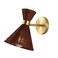 JONATHAN Y JYL1601B Zoey 10" 1-Light Mid-Century Vintage Retro Rattan/Metal LED Sconce with Adjustable Shade, for Bedroom, Living Room, Kitchen, Office, Dark Brown/Brass Gold