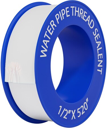 D-NYX 1 Roll 1/2 Inch(W) X 520 Inches(L) Teflon Tape,Water Pipe Sealing Tape,Plumbing Tape,Plumbers Tape,PTFE Tape,Sealing Tape,Sealant Tape,Thread Seal Tape for Shower Head,Duct Tape,White