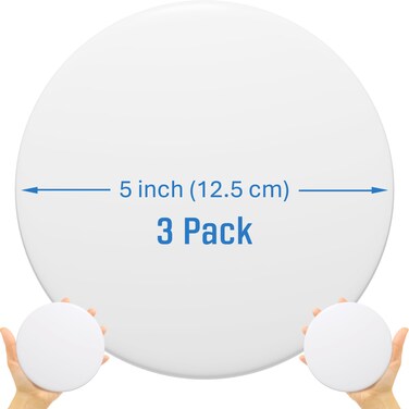 Strongest Home Wall &amp; Door Handle Stopper 5" Set of 3 Pieces White Rubber Door Knob, Round Wall Shield Cushion, Quiet Wall Protector for Door Handle, Guard Door Bumper, Self Adhesive