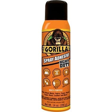Gorilla Heavy Duty Spray Adhesive, Multipurpose and Repositionable, 14 Ounce, Clear, 4 Pack