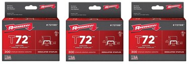 Arrow Fastener Genuine 1/2-Inch T72 Insulated Staple, 300-Pack (Pack of 3)