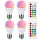 ILC RGB LED Light Bulb, Color Changing 40W Equivalent, Daylight White, 450LM Dimmable 5W E26 Screw Base RGBW, Mood Light Bulb - 12 Color Choices - Timing Infrared Remote Control Included (4 Pack)