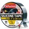 XFasten Self Fusing Silicone Tape for Plumbing Black 1" X 36-Foot Non-Adhesive Leak Seal Tape Waterproof, Silicone Grip Tape, Rubber Tape Thick for Pipe, Hose Repair Tape, Stop Leak Tape