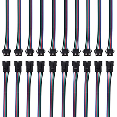 BTF-LIGHTING 10 Pairs 4pin SM JST 15cm Cable Female/Male connectors for Led Strip RGB 5050 3528 WS2801 APA02 WS2815 WS2813