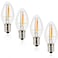 Emotionlite Night Light Bulbs, C7 Candelabra LED Light Bulbs, E12 Chandelier Base, 4W 5W 6W 7W Incandescent Equivalent, Warm White, 2700K, Clear, 4 Pack