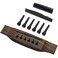 6 Srting Rosewood Acoustic Guitar Bridge Saddle Nut Pins Set with Six Pin Kit and Rosewood Bridge Replacement Parts, Black