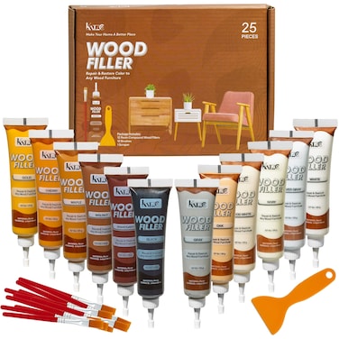 Everything You Need Katzco Furniture Repair Wood Fillers - 25pcs - Plastic Scraper Scratches Paste - Stains, Scratches, Floors, Tables Scarpe - Repair Fillers Scrape Bulk Pack