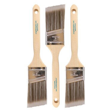 Pro Grade Paint Brush Set - 3-Pack - 2" Angle Brushes for All Latex and Oil Paints &amp; Stains - Home Improvement - Interior &amp; Exterior Use