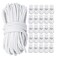 FQTANJU 11 Yards 1/8 Inch Elastic Cord Stretch String + 25 pcs Single Hole Cord Locks Spring Toggle Stopper for Drawstring, Paracord, Shoelaces, Clothing, Backpack, Bags(White)