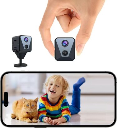 Hidden Camera   Spy camera, Improved 2K WiFi Mini Camera, Real-Time View,100 Days Battery Life, Cloud &amp; SD Storage, Clear Night Vision, AI Motion Detection, Security Wireless Camera Nanny Cam