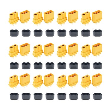 FymuSing 12 Pair XT60H (XT60 Upgrade) Male Female Bullet Connectors Power Plugs with Sheath for Lipo Battery RC Planes Cars