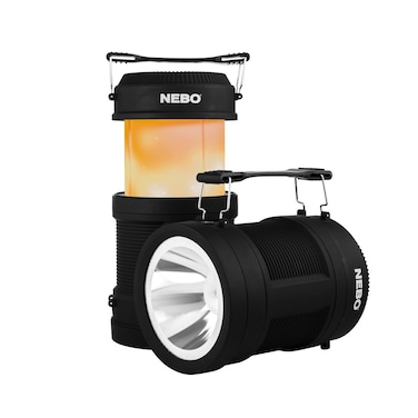 NEBO BIG POPPY Rechargeable Flashlight and Lantern with Power Bank   300 Lumen Lantern 120 Lumen Spot Light,Black