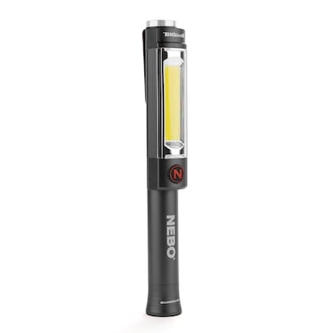 NEBO BIG LARRY 2 Power Work Light   Bright Flashlight and Work Light with Clip and Magnetic Base   Storm Gray