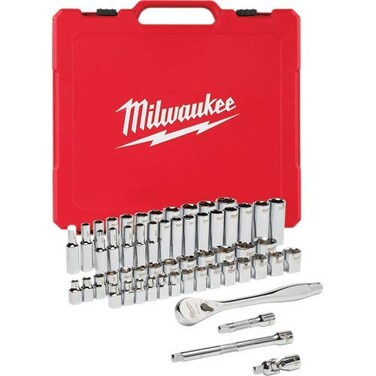56 Pc. 3/8" Dr. Ratchet &amp; Socket Set - SAE &amp; Metric