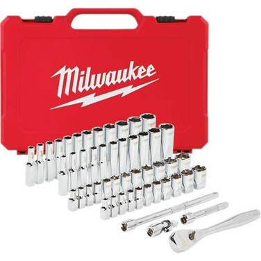 50 Pc. 1/4" Dr. Ratchet &amp; Socket Set - SAE &amp; Metric