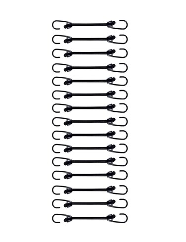 Joneaz Mini Bungee Cord with Hooks 2 Inch, Plastic Coated, Without Sharp Hook End, 15 Piece