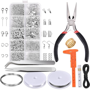 PAXCOO Jewelry Making Supplies Kit - Jewelry Repair Tool with Accessories, Pliers, Findings, and Beading Wires for Adults and Beginners