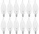 CYLYT 12-Pack E12 Candle Light Bulbs 40W Warm White 2500K, 380 Lumen Dimmable Chandelier Light Bulbs for Ceiling Fan, Pendants or Outdoor, CA10 Clear Candelabra Base Bulbs