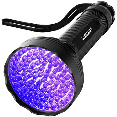 GLOSSDAY UV Flashlight Black Light, 100 LED Black Light Flashlight for Dog/Cat Pet Detector, Scorpions Finder