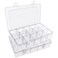 SGHUO 2 Pack 15 Girds Bead Organizer, Large Clear Plastic Organizer Box with Adjustable Dividers for Beads, Art DIY, Crafts, Jewelry, Fishing Tackle with Label Stickers