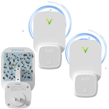 VEYOFLY Fly Trap Indoor, Fruit Fly Traps for Indoors, (2 Device + 6 Refills) Gnat Traps for House Indoor, Fly Catcher Indoor, Plug in Light Flying Insect Trap, Bug Light Killer, Fly Trap