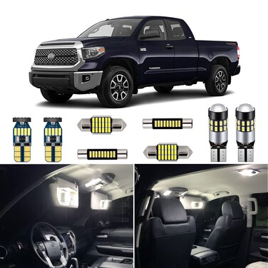 AUTOGINE Super Bright 6000K White LED Interior Light Bulbs Kit Package for 2007-2019 2020 2021 Toyota Tundra + Install Tool