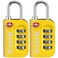 ANVIL TSA Approved Luggage Lock - 4 Digit Combination, 10,000 Combinations, Easy-Read Password Window, Travel Lock for Suitcases, Backpacks, Gym &amp; Student Lockers, Baggage(Yellow 2 Pack)