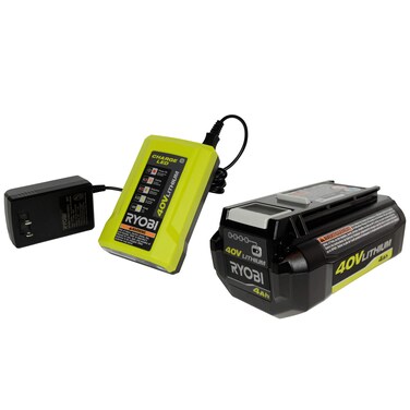 Ryobi (1) OP404 40 Volt Battery Charger (1) OP40401 40 Volt 4.0 Ah Lithium-ion Battery