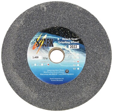 Shark Shark 2033 8-Inch by 1-Inch by 1-Inch Bench Seat Grinding Wheel, Grit-46
