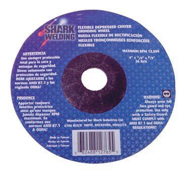 Shark 12765 4-Inch by 0.125-Inch by 0.625-Inch Flexible Grinding Wheels, Grit-36