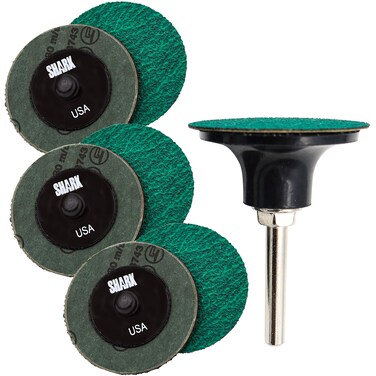 Shark Industries 2" Green Zirc Mini Grinding Assort Pk - 6 w/13012 Backing Pad