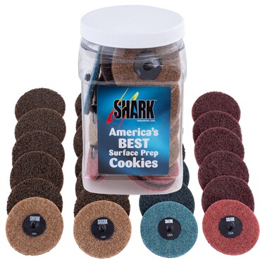 Shark Industries 13095: Triple Treat Jar Of 30 3" Assort. Surface Prep Discs