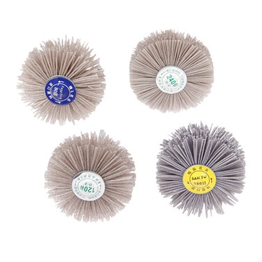 Mtsooning 4PCS Nylon Wheel Brush, Polish Grinder Brush 80, 120, 180, 240 Grit, Abrasive Grinding Head with Threaded Shank for Removing of Corrosion Rust Paint